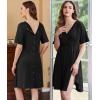 Ekouaer Labor and Delivery Gown for Hospital Short Sleeve Maternity Nursing Dress Nightgown with Button S-XXL(Black)