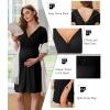 Ekouaer Labor and Delivery Gown for Hospital Short Sleeve Maternity Nursing Dress Nightgown with Button S-XXL(Black)