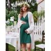 Ekouaer Labor and Delivery Gown for Hospital Short Sleeve Maternity Nursing Dress Nightgown with Button S-XXL(Dark Green)