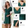 Ekouaer Labor and Delivery Gown for Hospital Short Sleeve Maternity Nursing Dress Nightgown with Button S-XXL(Dark Green)