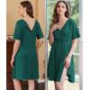 Ekouaer Labor and Delivery Gown for Hospital Short Sleeve Maternity Nursing Dress Nightgown with Button S-XXL(Dark Green)