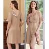 Ekouaer Labor and Delivery Gown for Hospital Short Sleeve Maternity Nursing Dress Nightgown with Button S-XXL(Khaki)