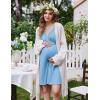 Ekouaer Labor and Delivery Gown for Hospital Short Sleeve Maternity Nursing Dress Nightgown with Button S-XXL(Lake Blue)