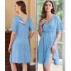 Ekouaer Labor and Delivery Gown for Hospital Short Sleeve Maternity Nursing Dress Nightgown with Button S-XXL(Lake Blue)