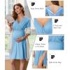 Ekouaer Labor and Delivery Gown for Hospital Short Sleeve Maternity Nursing Dress Nightgown with Button S-XXL(Lake Blue)