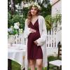 Ekouaer Labor and Delivery Gown for Hospital Short Sleeve Maternity Nursing Dress Nightgown with Button S-XXL(Maroon)