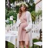 Ekouaer Labor and Delivery Gown for Hospital Short Sleeve Maternity Nursing Dress Nightgown with Button S-XXL(Mauve)