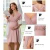 Ekouaer Labor and Delivery Gown for Hospital Short Sleeve Maternity Nursing Dress Nightgown with Button S-XXL(Mauve)