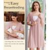 Ekouaer Labor and Delivery Gown for Hospital Short Sleeve Maternity Nursing Dress Nightgown with Button S-XXL(Mauve)