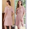 Ekouaer Labor and Delivery Gown for Hospital Short Sleeve Maternity Nursing Dress Nightgown with Button S-XXL(Mauve)