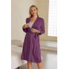 Ekouaer Maternity Robe Labor Delivery Nursing Gown Hospital Breastfeeding Dress Bathrobes(Red Purple)