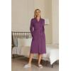 Ekouaer Maternity Robe Labor Delivery Nursing Gown Hospital Breastfeeding Dress Bathrobes(Red Purple)