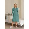 Ekouaer Maternity Robe Labor Delivery Nursing Gown Hospital Breastfeeding Dress Bathrobes(Sage Green)