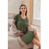 Ekouaer Nursing Nightgown Labor and Delivery Gown Hospital Breastfeeding Dress for Women Short Sleeve Maternity Sleepwear(Army Green)