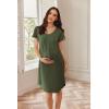 Ekouaer Nursing Nightgown Labor and Delivery Gown Hospital Breastfeeding Dress for Women Short Sleeve Maternity Sleepwear(Army Green)
