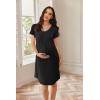 Ekouaer Nursing Nightgown Labor and Delivery Gown Hospital Breastfeeding Dress for Women Short Sleeve Maternity Sleepwear(Black)