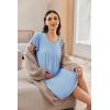 Ekouaer Nursing Nightgown Labor and Delivery Gown Hospital Breastfeeding Dress for Women Short Sleeve Maternity Sleepwear(Blue)
