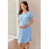 Ekouaer Nursing Nightgown Labor and Delivery Gown Hospital Breastfeeding Dress for Women Short Sleeve Maternity Sleepwear(Blue)