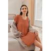 Ekouaer Nursing Nightgown Labor and Delivery Gown Hospital Breastfeeding Dress for Women Short Sleeve Maternity Sleepwear(Brick Red)