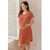 Ekouaer Nursing Nightgown Labor and Delivery Gown Hospital Breastfeeding Dress for Women Short Sleeve Maternity Sleepwear(Brick Red)
