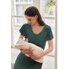 Ekouaer Nursing Nightgown Labor and Delivery Gown Hospital Breastfeeding Dress for Women Short Sleeve Maternity Sleepwear(Dark Green)