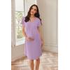 Ekouaer Nursing Nightgown Labor and Delivery Gown Hospital Breastfeeding Dress for Women Short Sleeve Maternity Sleepwear(G Purple)