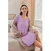 Ekouaer Nursing Nightgown Labor and Delivery Gown Hospital Breastfeeding Dress for Women Short Sleeve Maternity Sleepwear(G Purple)