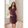 Ekouaer Nursing Nightgown Labor and Delivery Gown Hospital Breastfeeding Dress for Women Short Sleeve Maternity Sleepwear(Maroon Red)