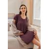 Ekouaer Nursing Nightgown Labor and Delivery Gown Hospital Breastfeeding Dress for Women Short Sleeve Maternity Sleepwear(Maroon Red)