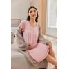 Ekouaer Nursing Nightgown Labor and Delivery Gown Hospital Breastfeeding Dress for Women Short Sleeve Maternity Sleepwear(Pink)