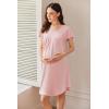 Ekouaer Nursing Nightgown Labor and Delivery Gown Hospital Breastfeeding Dress for Women Short Sleeve Maternity Sleepwear(Pink)
