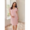 Ekouaer Nursing Nightgown Labor and Delivery Gown Hospital Breastfeeding Dress for Women Short Sleeve Maternity Sleepwear(Pink)