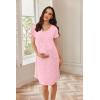 Ekouaer Nursing Nightgown Labor and Delivery Gown Hospital Breastfeeding Dress for Women Short Sleeve Maternity Sleepwear(Pink Teddy Bear)