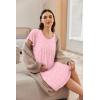 Ekouaer Nursing Nightgown Labor and Delivery Gown Hospital Breastfeeding Dress for Women Short Sleeve Maternity Sleepwear(Pink Teddy Bear)