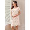 Ekouaer Nursing Nightgown Labor and Delivery Gown Hospital Breastfeeding Dress for Women Short Sleeve Maternity Sleepwear(Yellow Teddy Bear)