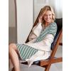 Ekouaer Nursing Nightgown Striped Women Short Sleeve Breastfeeding Sleep Dress Maternity Delivery/Labor Gown(Dark Green)