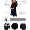 Ekouaer Women Maternity Nightgown Labor Delivery Nursing Gown Hospital Breastfeeding Dress Button Down Long Sleeve Sleepwear(Black)
