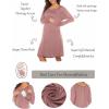 Ekouaer Women Maternity Nightgown Labor Delivery Nursing Gown Hospital Breastfeeding Dress Button Down Long Sleeve Sleepwear(Dusty Pink)