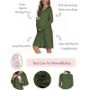 Ekouaer Women Maternity Nightgown Labor Delivery Nursing Gown Hospital Breastfeeding Dress Button Down Long Sleeve Sleepwear(Green)
