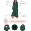 Ekouaer Women Maternity Nightgown Labor Delivery Nursing Gown Hospital Breastfeeding Dress Button Down Long Sleeve Sleepwear(Lake Green)