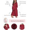 Ekouaer Women Maternity Nightgown Labor Delivery Nursing Gown Hospital Breastfeeding Dress Button Down Long Sleeve Sleepwear(Wine Red)