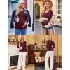Ekouaer Womens Maternity Shirts Long Sleeve 3 Packs Pregnancy V-Neck Clothes Side Ruched Blouse Tops for Mama S-XXL(Black/Maroon/Navy Blue)