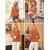 Ekouaer Womens Maternity Shirts Long Sleeve 3 Packs Pregnancy V-Neck Clothes Side Ruched Blouse Tops for Mama S-XXL(Maroon/Caramel/Dark Grey)