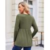 Ekouaer Womens Maternity Tops Long Sleeve Pregnancy Tunic Blouses Crew Neck Ribbed Shirts Pregnant Clothes(Army Green)