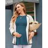 Ekouaer Womens Maternity Tops Long Sleeve Pregnancy Tunic Blouses Crew Neck Ribbed Shirts Pregnant Clothes(Blue)