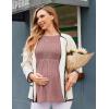 Ekouaer Womens Maternity Tops Long Sleeve Pregnancy Tunic Blouses Crew Neck Ribbed Shirts Pregnant Clothes(Blush Pink)
