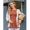 Ekouaer Womens Maternity Tops Long Sleeve Pregnancy Tunic Blouses Crew Neck Ribbed Shirts Pregnant Clothes(Caramel)