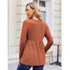 Ekouaer Womens Maternity Tops Long Sleeve Pregnancy Tunic Blouses Crew Neck Ribbed Shirts Pregnant Clothes(Caramel)