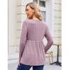 Ekouaer Womens Maternity Tops Long Sleeve Pregnancy Tunic Blouses Crew Neck Ribbed Shirts Pregnant Clothes(Dark Pink)