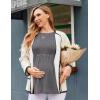 Ekouaer Womens Maternity Tops Long Sleeve Pregnancy Tunic Blouses Crew Neck Ribbed Shirts Pregnant Clothes(Grey)
